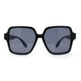 thumbnail image 2 of Womens Classy 90s Oversize Rectangle Designer Fashion Sunglasses All Black, 2 of 4