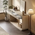 thumbnail image 6 of Harper & Bright Designs Farmhouse Rectangular Console Table with Storage, Narrow Entryway Table with 3 Drawers and Shelf, Wood Curved Sofa Table for Living Room, Hallway, Natural, 6 of 14