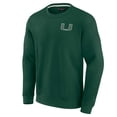 thumbnail image 2 of Unisex Fanatics Green Miami Hurricanes Super Soft Pullover Crew Sweatshirt, 2 of 3