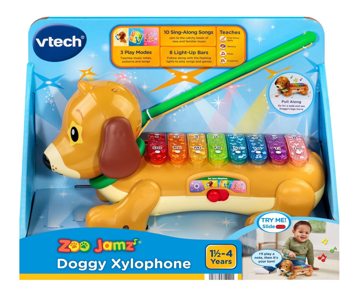 VTech Zoo Jamz Doggy Xylophone - Infant Musical Toy - English Version, 1.5-4 Years