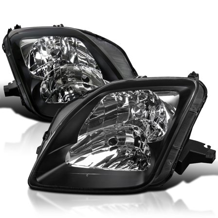 Spec-D Tuning Black Bezel Headlights Compatible with 1997-2001 Honda Prelude L R Pair Head Light Lamp Assembly