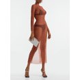 thumbnail image 3 of SUNSIOM Robe de Bikini en Maille Transparente pour Femmes, Manches Longues, avec Décoration de Perles, Maillot de Bain, 3 of 9