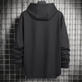 thumbnail image 2 of Mens Hoodie Pullover Hooded Long Sleeve Drawstring Knit Mens Autumn And Winter Clothes,Black,M, 2 of 4