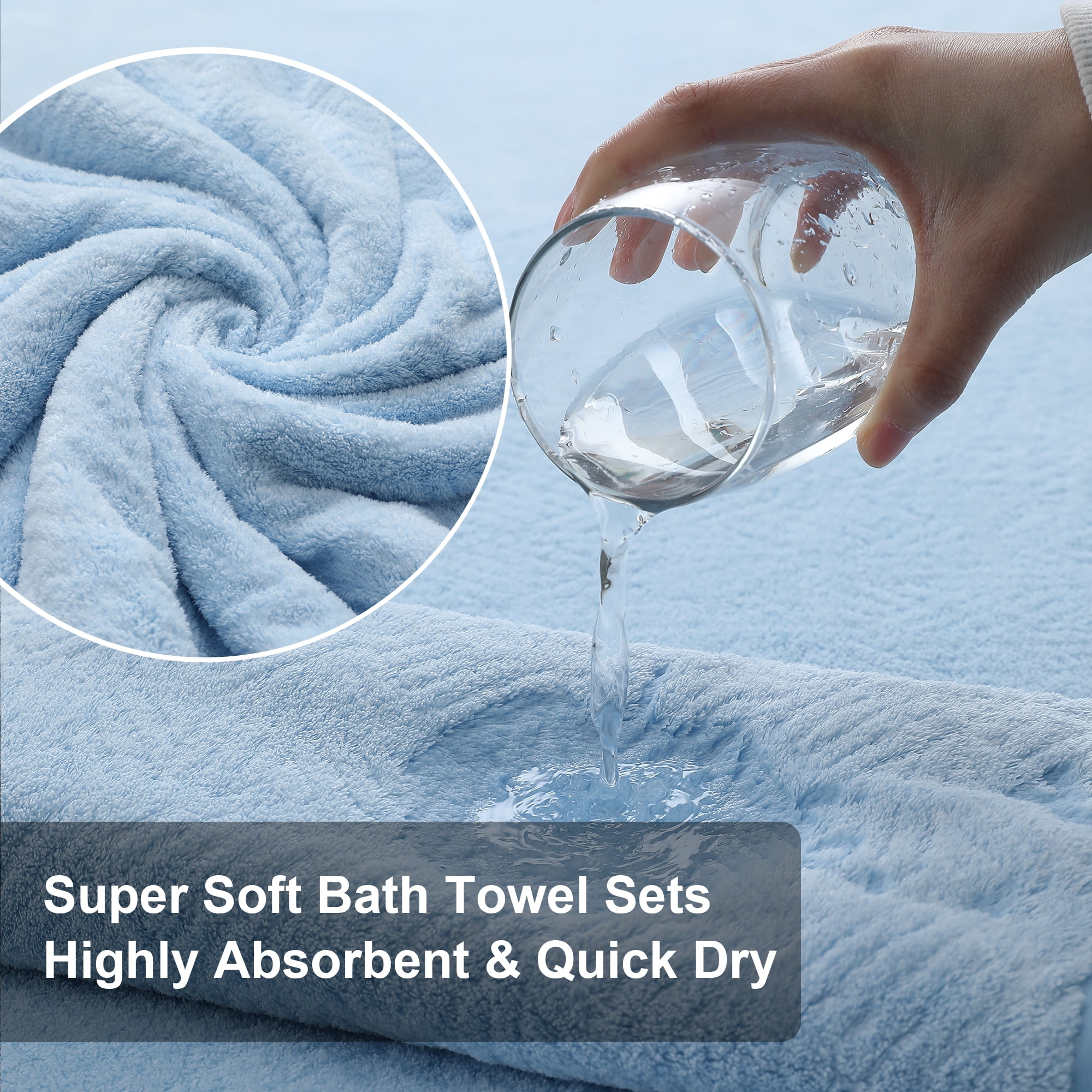Green Essen 8 Pieces Extra Large Bath Towel Set 35"x 70" Highly Absorbent Quick Dry Bath Sheets 600 GSM Bath Towel Clearance Oversized Soft Shower Towels for Bathroom Spa Hotel Gym(Blue)