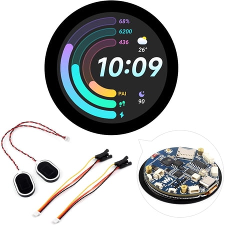 ESP32-S3 1.85inch Round Display Development Board 360×360, 32-Bit LX7 Dual-Core Processor, Up to 240MHz Frequency, Supports Wi-Fi & BLE 5, Accelerometer and Gyroscope Sensor, with Touch
