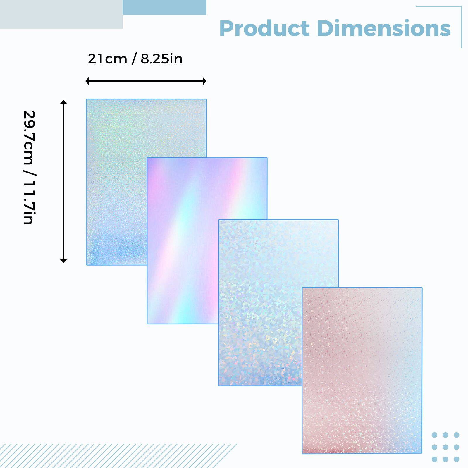 50 Sheets Holographic Star Pattern Cold Laminating Film Clear Waterproof Self-Adhesive Vinyl Stickers 4.1x2.9 Inch For Card - 21