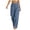Blue, variant on Cmtiyu Women's Cargo Pants, Baggy High Waist Drawstring Wide Leg Pants with Pockets, Casual Outdoor Jogger Pants, S-2XL
