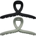 thumbnail image 1 of wonima11 Extra Large Claw Clips for Thick Hair and Long Hair, 2 Pack XXl Jumbo Claw clips, Oversized Matte Non-slip Butterfly Hair Clips for Women, Big Strong Hold Jaw Clip, Black & Ash Green, 1 of 1