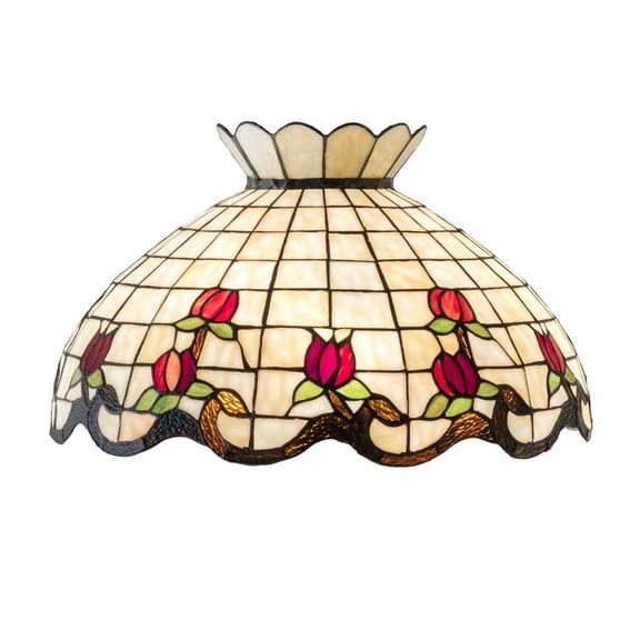 Meyda Tiffany 11144 Roseborder 12.5" Tall Lamp Shade - Beige