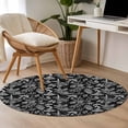 thumbnail image 4 of Small Round Rug 3Ft Washable Non-Slip, Dandelion Circle Area Rugs for Living Room Bedroom, Modern Minimalist Abstract Flowers Black Indoor Floor Mats Carpet Runner for Home Decor, 4 of 8