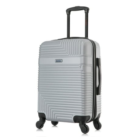 InUSA Resilience 20" Hardside Lightweight Luggage with Spinner Wheels, Handle, and Trolley, Silver