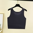 thumbnail image 4 of HOMBOM Crop Tops for Women Trendy Tank Top Modal Dark Gray Solid Color Yoga Sleeveless Crew Neck Tee Shirt, 4 of 4