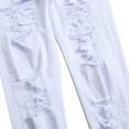 thumbnail image 2 of SDNall Mens Casual Cotton Straight Ripped Hole Trousers Jeans Pants Full Length Pants, 2 of 9