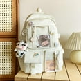 thumbnail image 3 of Kawaii Backpack for School, Cute Backpack with Kawaii Accessories Cartoon Brooch Pins and Stuffed Animal Pendant, 3 of 6