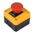 thumbnail image 1 of 660v 10a Caja de control Botón de bloqueo Botón de interruptor de emergencia Carcasa de metal de plástico Señal de hongo rojo Estación de interruptor de botón de parada de emergencia JFHHH pequeña, 1 of 5