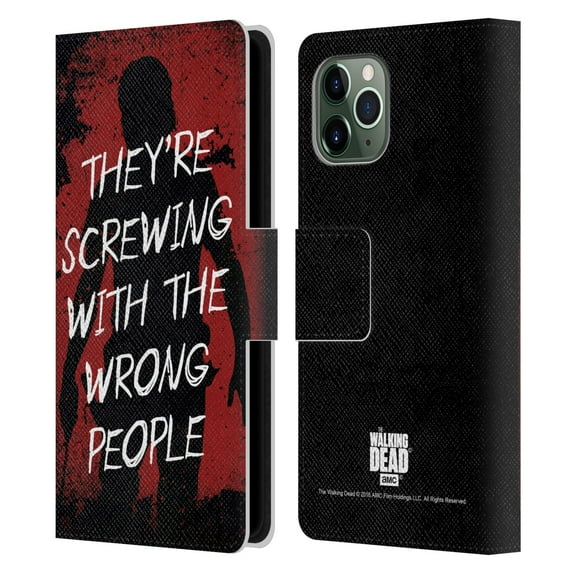 Head Case Designs Officially Licensed AMC The Walking Dead Rick Grimes Legacy Trust Leather Book Wallet Case Cover Compatible with Apple iPhone 11 Pro
