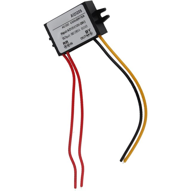 HUGFEGWE Converter, Power Supply Module with Flameretardant Plastic Housing AC 10-28V to DC 12V StepDown Converter for Car Screen, Monitor Camera, Motor, Router (5A) U2537-7549