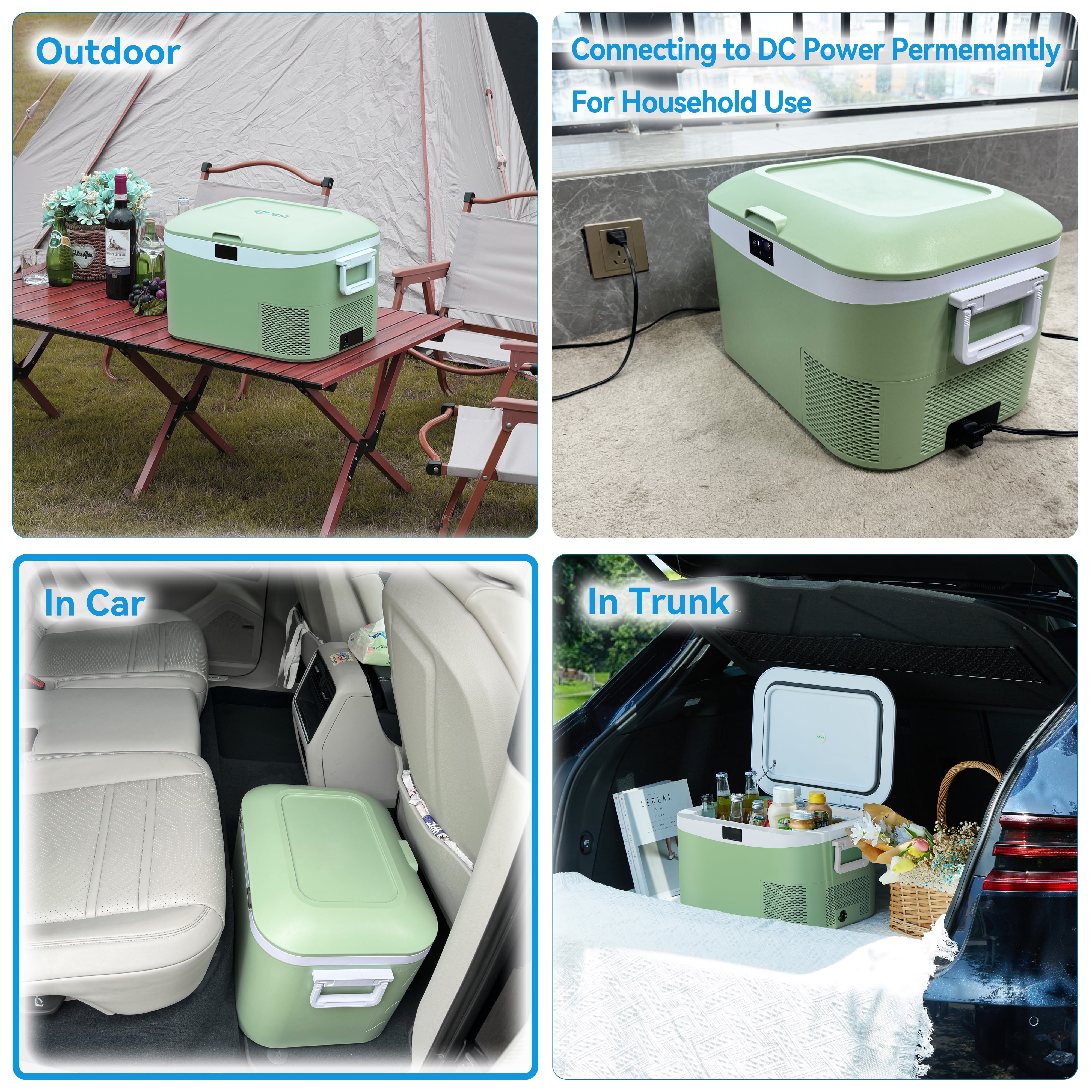 B BINGI Portable Car Refrigerator Cooler 13.5 Quart 12V/24V DC 110