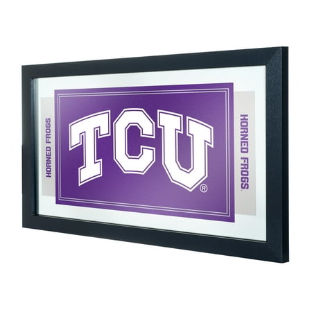 NCAA Texas Christian University Logo and Mascot Framed Mirror