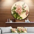 thumbnail image 1 of Designart - Pink Flower Illustration' Disc Floral Metal Artwork, 1 of 4