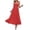 Red, variant on Honeeladyy Womens Summer Boho Spaghetti Strap Maxi Dress Square Neck Solid Color Ruffle A Line Beach Long Dress Purple L