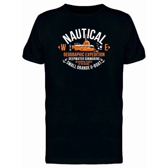 Classic Nautical Orange Boat T-Shirt Men -Image by Shutterstock, Male Small