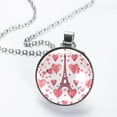 thumbnail image 2 of Eiffel Tower Elegant Glass Circular Pendant Necklace for Women - Fashion Jewelry for Women's Necklaces, 2 of 5