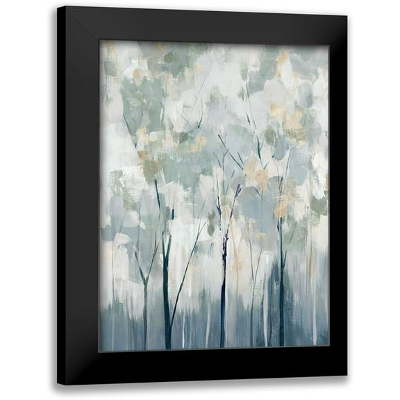 Ian C 12x14 Black Modern Framed Museum Art Print Titled - Blue Forest Adventure II