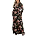 thumbnail image 4 of PCEAIIH Women's Long Sleeve Plus Size Dress Casual Maxi Dresses XL-5XL Soft with Pockets, 4 of 5