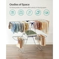 thumbnail image 4 of XPOPR Clothes Drying Rack, Foldable 2-Level Laundry Drying Rack, Free-Standing Laundry Airer, with Height-Adjustable Wings, 33 Drying Rails, Sock Clips, Silver and Blue, 4 of 7