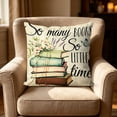 thumbnail image 1 of Linnome Letter Floral Book Pillow Cover 18x18 Inch Soft Breathable Decorative Cushion for Book Nook Reading Corner, 1 of 6