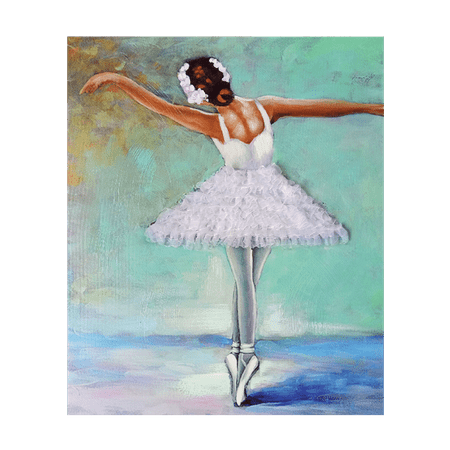 Hand Painted Green Ballerina with embellsihed Tutu