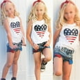 thumbnail image 3 of Aunavey Toddler Kids Girl 4th of July Outfit American Flag Top Shirt Denim Short Independence Day Set Summer Clothes, 3 of 6
