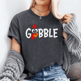 thumbnail image 2 of Unisex Gobble Thanksgiving Turkey Graphic T-Shirt, Sizes S-5XL, Tbun Men's And Women's Graphic Tee 100% Cotton by TBun, Full Sizes S-5XL, 2 of 5