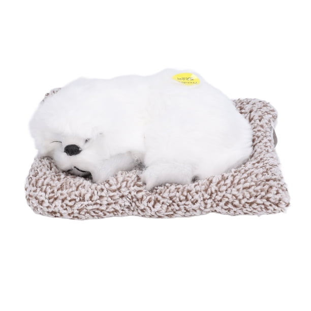 Adorables juguetes para niños cachorros durmiendo - Pekinés blanco realista