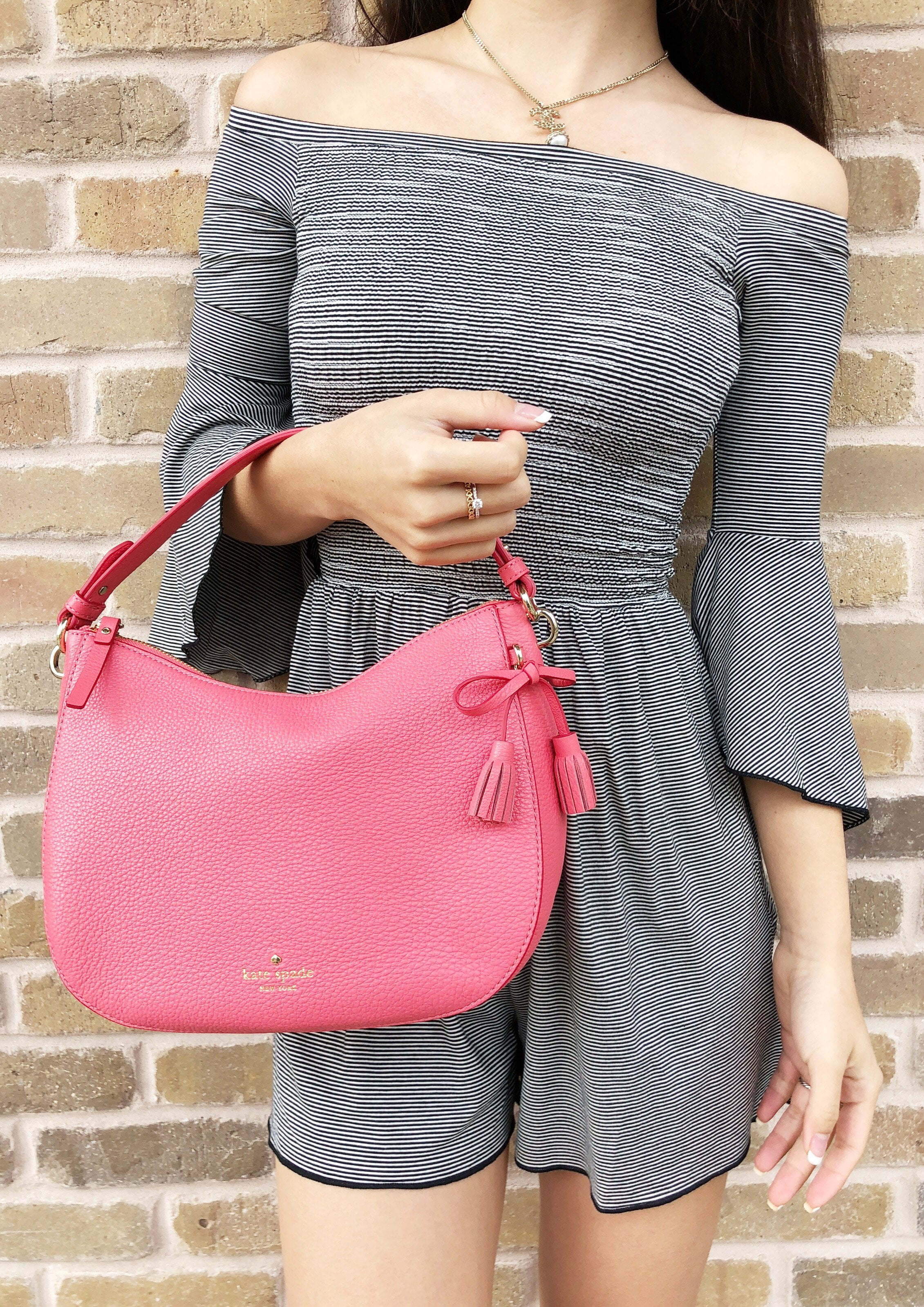 NWT Kate Spade Hayes Street Small Aiden Warm Guava Coral Pink Satchel Crossbody