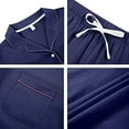 thumbnail image 4 of HEARTNICE Women Button up Pajama Set, Summer Lightweight Shorts Sleepwear Pjs Set,(Navy,L), 4 of 6
