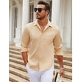 thumbnail image 3 of COOFANDY Men's Button Down Long Sleeve Dress Shirts Wrinkle Free Athletic Fit Untucked Shirt, 3 of 6