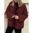 thumbnail image 2 of Cuteduck Women's Sherpa Jacket Warm Winter Casual Plush Lamb Coat S-2XL, 2 of 7