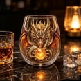 thumbnail image 6 of Gothic Stemless Wine Glass,Dragon Design Clear Glass Cup for Drinks Home Bar Party Decor,Unique Holiday Gift for Gothic Lovers, 6 of 6