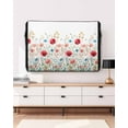 thumbnail image 5 of Red Flower Outdoor TV Cover 40 to 43 Inch Weatherproof, Blue Pink Wildflower Poppy Floral Botanical 600D Oxford TV Covers with Waterproof Zipper, Outside Flat TV Screen Protector Size 40"Wx25"Hx4.5"D, 5 of 7