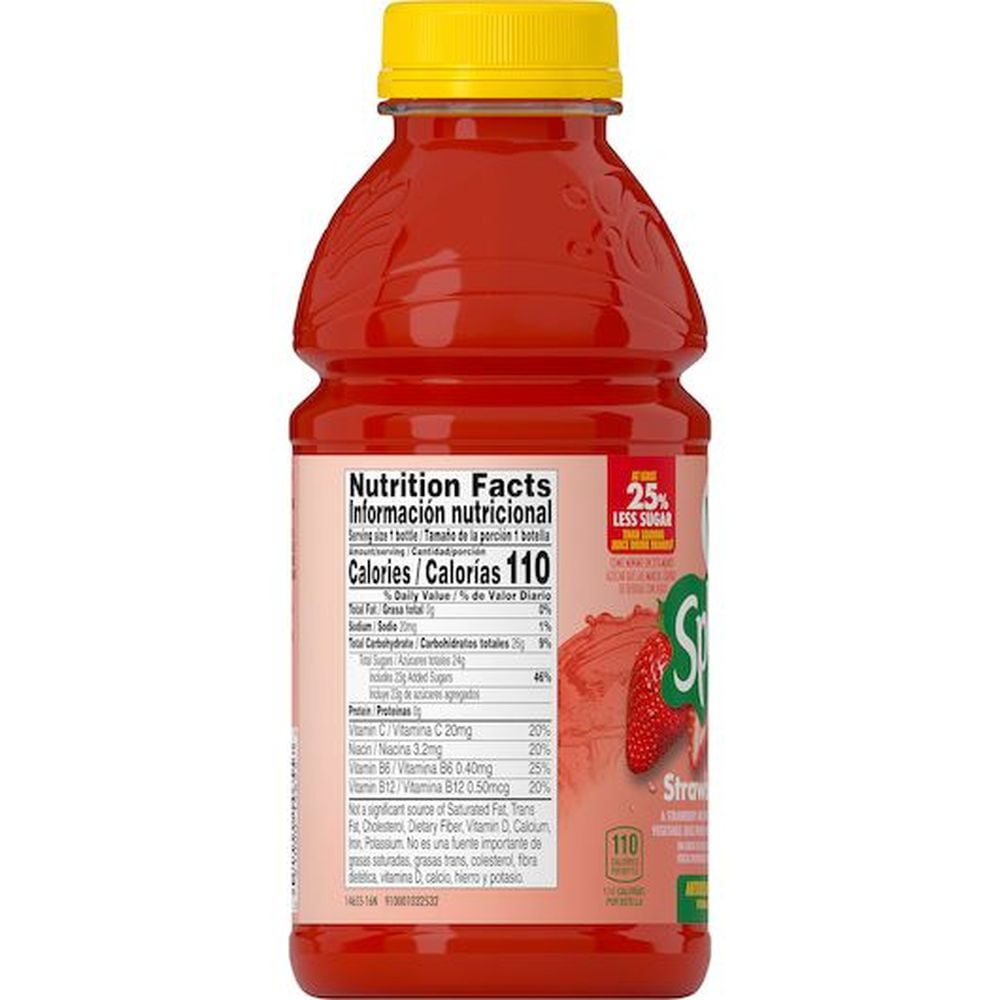 V8 Splash Strawberry Kiwi Juice, 16 Fluid Ounce -- 12 per case.