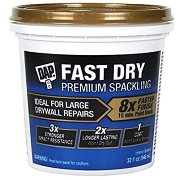 DAP Off White Fast Dry Premium Spackling, Wall Filler, 16.0 Fl Oz