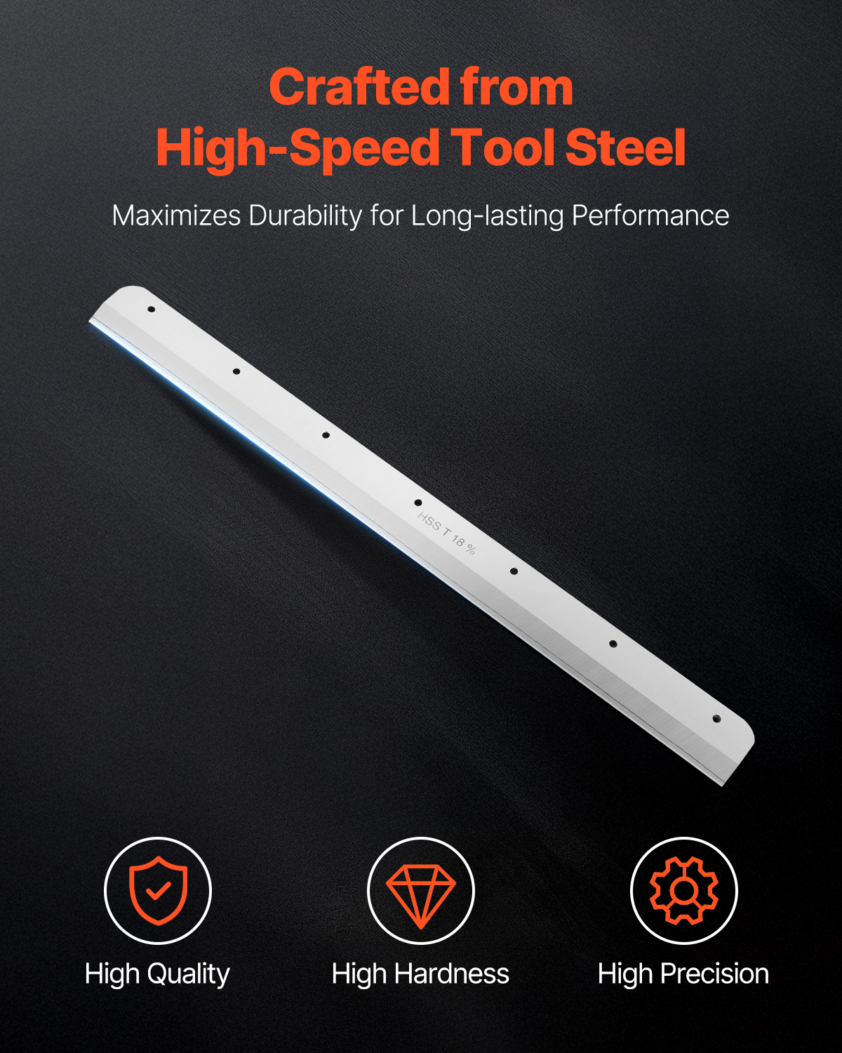 VEVOR Paper Cutter Blade, Heavy Duty Steel Blade Replacement Suitable for Professional Cutter G450VS+, Paper Trimmer Machine Spare Blade,503 x 43 x 6 mm