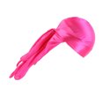 thumbnail image 2 of Stylish Silk Doo Rags For Men Cap Long Tail Proper Size Soft And Comfortable Men Black Bandanas For Hip Hop Rapper Rose red, 2 of 8