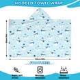 thumbnail image 2 of Light Blue Christmas Snowman Pattern Hooded Bath Towel，60"x35" for Ages 3 To 12 Kids, Quick Dry Lightweight Soft Microfiber Hood Beach Towel Cover Up for Kids, 2 of 7