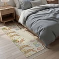 thumbnail image 4 of Area Rug with Tassels 2' x 5', Spring Easter Farm Rabbit Egg Kitchen Runner Rug for Hallway Bedroom Throw Rugs, Rustic Flower Tree on Linen Soft Door Mat for Bathroom Entrance Living Room, 4 of 9