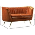 thumbnail image 6 of Pemberley Row Velvet Cognac Loveseat Rectangular Contemporary 65" Unassembled, 6 of 8