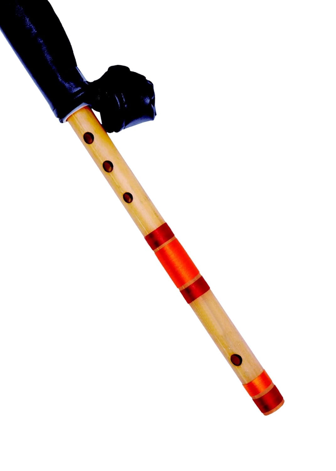 Musical Flutes E Natural Medium 7 Hole Bamboo Flute Bansuri with Flute Carry Bag Free (15 Inch) By Indian Collectible