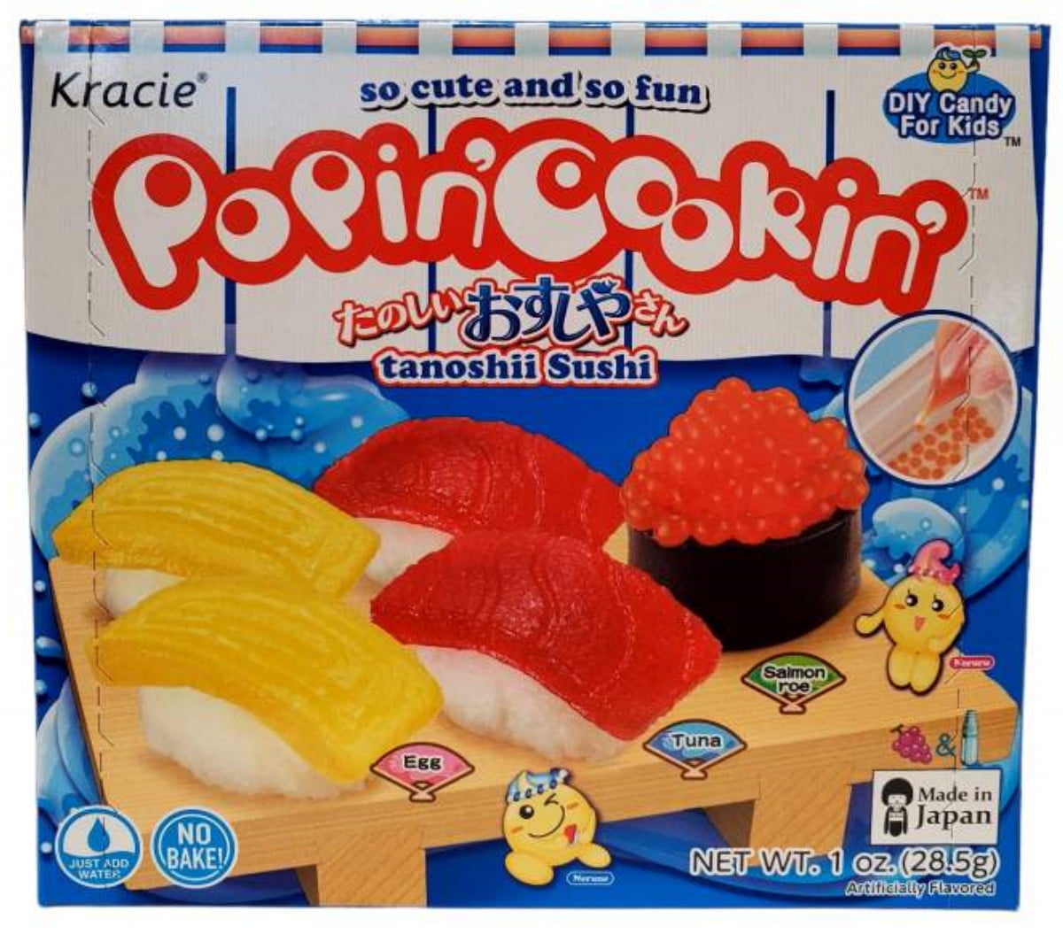 Kracie 4 PCS Set Sushi Cake Rainbow Gummy Oekaki Popin Cookin Japanese  Candy Kit